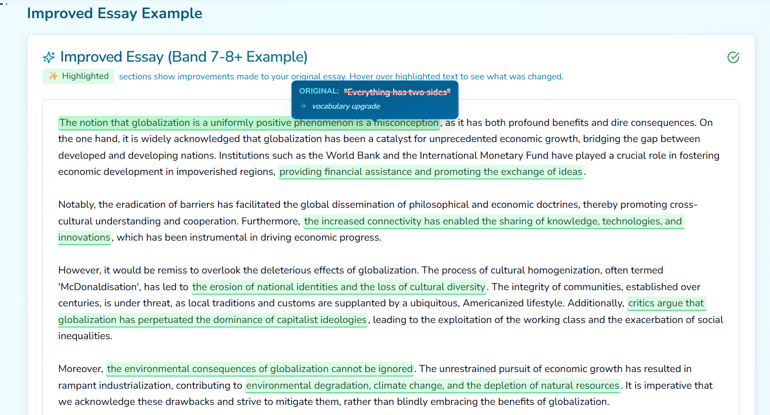 AI essay improvement tool